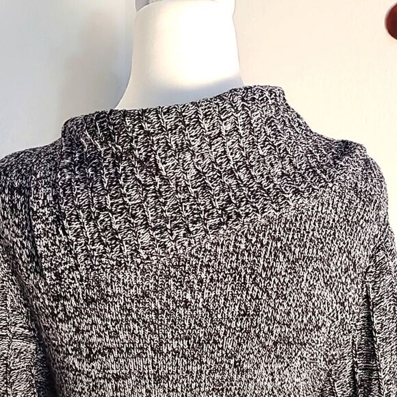 Style&Co Black & White Tweed Sweater Dress, Aysemetrical Cowl Neck, Size XL - Picture 9 of 11